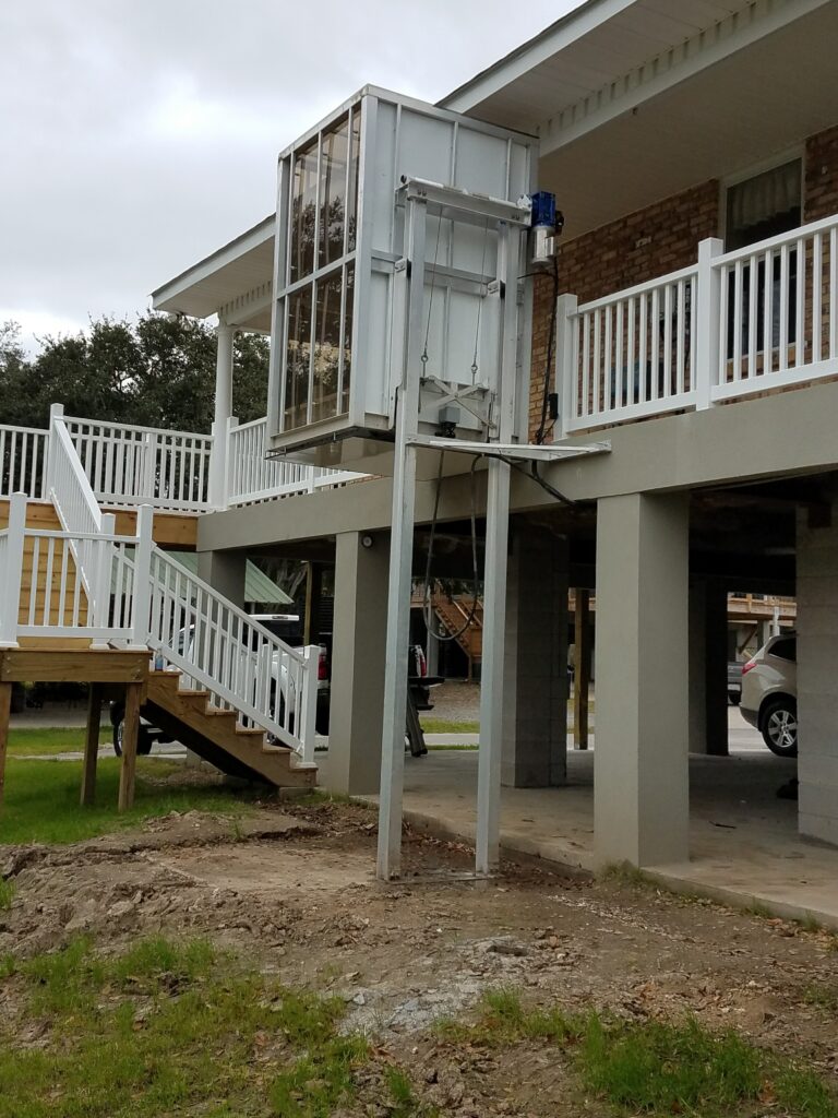 outdoor view of the house with elevator