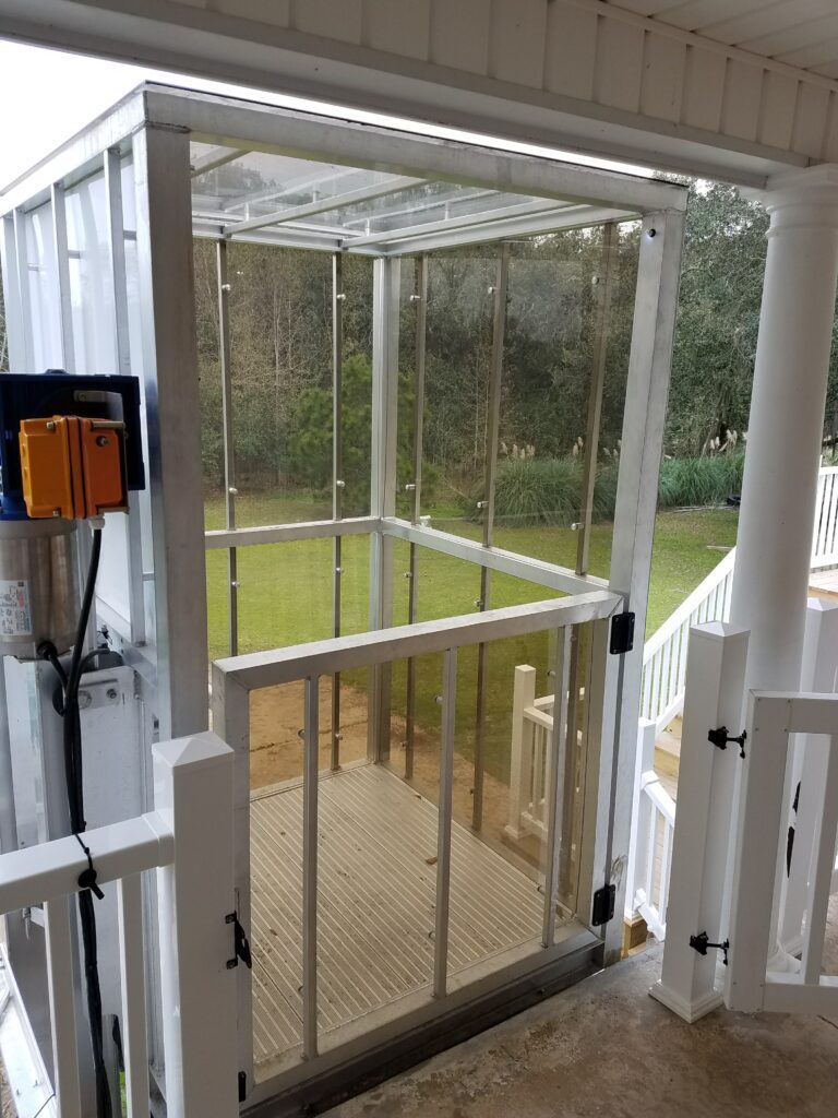 interior look of the outdoor elevator
