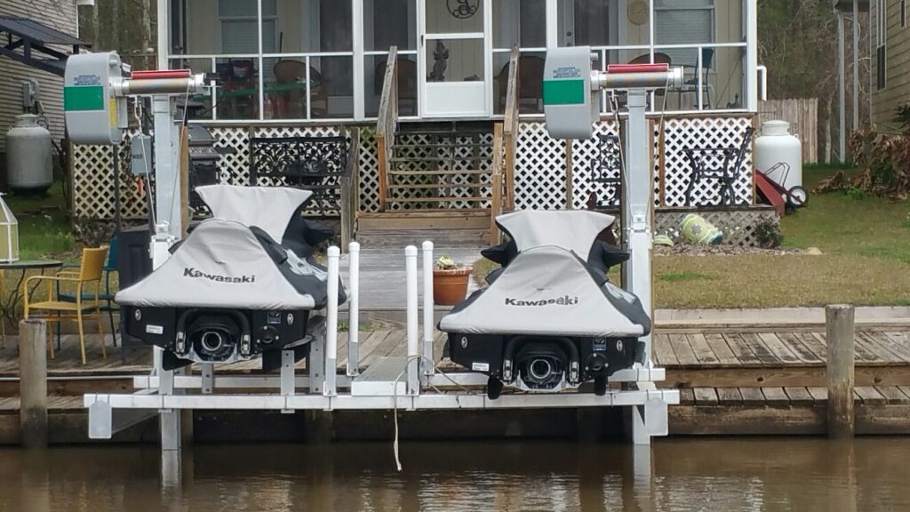 two jetski on superlift dock port